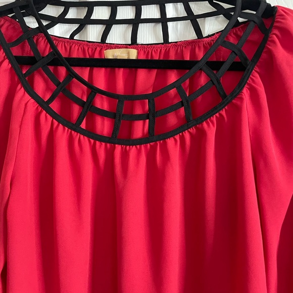 Tahara Womens Red Long Sleeve Blouse size M - Picture 3 of 4